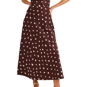 1.STATE Polka Dot Midi Skirt